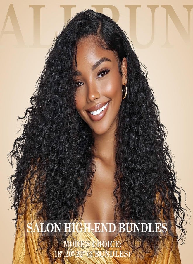 ALLRUN Burmese Curly Bundles Human Hair 3Pcs 18 20 22 Inch Raw Curly Human Hair Bundles with Spiral Ends 3C4A Quick Weave Hair Extensions for Women, Natural Black - Image 2